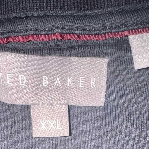 Ted Baker Men’s Big & Tall Short Sleeve Polo Black Geometric Size XXL - Picture 4 of 6